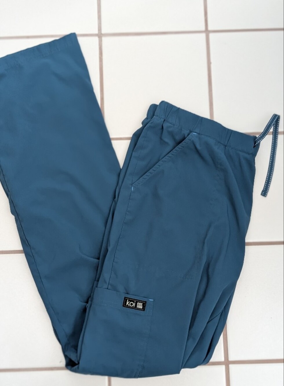 Koi Basics Tall Teal Drawstring Scrub Pants